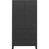 Industriální šatní skříň 90 x 50 x 180 cm kov [339613] (Barva Černá)