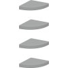 Nástěnné rohové police 4 ks 25 x 25 x 3,8 cm MDF [323903] (Barva Šedá)