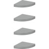 Nástěnné rohové police 4 ks 25 x 25 x 3,8 cm MDF [323903] (Barva Šedá)