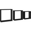 Nástěnné police kostky 3 ks MDF [323950] (Barva Černá)