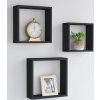 Nástěnné police kostky 3 ks MDF [323950] (Barva Černá)