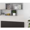 Nástěnná police 100 x 18 x 53 cm kompozitní dřevo [807162] (Barva Šedá)