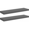Plovoucí nástěnné police 2 ks 80 x 23,5 x 3,8 cm MDF [323794] (Barva šedá s vysokým leskem)