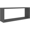 Nástěnné obdélníkové police 6ks 60x15x23cm kompozit [807141] (Barva Šedá)