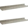 Nástěnné police 2 ks 40 x 9 x 3 cm [326699] (Barva Betonová šedá)