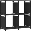 Výstavní police se 4 přihrádkami 69x30x72,5 cm textil [322598] (Barva Černá)
