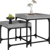 Odkládací stolky 2 ks kompozitní dřevo [823282] (Barva Černá)