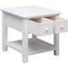 Odkládací stolek 40 x 40 x 40 cm dřevo pavlovnie [284070] (Barva Bílá)