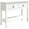 Konzolový stolek 100 x 35 x 75 cm masivní borové dřevo [814625] (Barva Bílá)