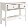 Konzolový stolek 100 x 35 x 75 cm masivní borové dřevo [814625] (Barva Bílá)