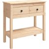 Konzolový stolek 75 x 35 x 75 cm masivní borové dřevo [814619] (Barva Přírodní)