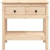 Konzolový stolek 75 x 35 x 75 cm masivní borové dřevo [814619] (Barva Přírodní)