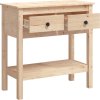 Konzolový stolek 75 x 35 x 75 cm masivní borové dřevo [814619] (Barva Přírodní)