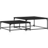 Hnízdové konferenční stolky 2 ks kompozitní dřevo [832818] (Barva Černá)