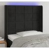 Čelo postele s LED 93 x 16 x 118/128 cm samet [3124084] (Barva Světle šedá)