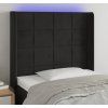 Čelo postele s LED 103 x 16 x 118/128 cm samet [3124092] (Barva Černá)