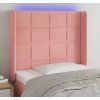 Čelo postele s LED 103 x 16 x 118/128 cm samet [3124092] (Barva Černá)