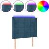 Čelo postele s LED 103 x 16 x 118/128 cm samet [3124092] (Barva Černá)