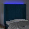 Čelo postele s LED 103 x 16 x 118/128 cm samet [3124092] (Barva Černá)