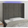 Čelo postele s LED 103 x 16 x 118/128 cm samet [3124092] (Barva Černá)