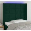 Čelo postele s LED 103 x 16 x 118/128 cm samet [3124092] (Barva Černá)