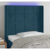 Čelo postele s LED 103 x 16 x 118/128 cm samet [3124092] (Barva Černá)