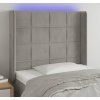 Čelo postele s LED 103 x 16 x 118/128 cm samet [3124092] (Barva Černá)