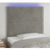 Čelo postele s LED 100x5x118/128 cm samet [3122328] (Barva Černá)