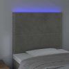 Čelo postele s LED 100x5x118/128 cm samet [3122328] (Barva Černá)