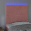 Čelo postele s LED 100x5x118/128 cm samet [3122328] (Barva Černá)