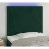 Čelo postele s LED 100x5x118/128 cm samet [3122328] (Barva Černá)
