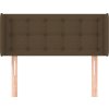 Čelo postele typu ušák 83 x 16 x 78/88 cm textil [3119179] (Barva Tmavě hnědá)