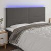 Čelo postele s LED 180x5x118/128 cm umělá kůže [3122247] (Barva Bílá)
