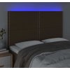 Čelo postele s LED 144x5x118/128 cm textil [3122285] (Barva Tmavě hnědá)