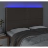 Čelo postele s LED 144x5x118/128 cm textil [3122285] (Barva Tmavě hnědá)