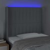 Čelo postele s LED 93 x 16 x 118/128 cm textil [3124270] (Barva Černá)