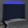 Čelo postele s LED 93 x 16 x 118/128 cm textil [3124270] (Barva Černá)