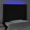 Čelo postele s LED 93 x 16 x 118/128 cm textil [3124270] (Barva Černá)