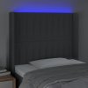 Čelo postele s LED 93 x 16 x 118/128 cm textil [3124270] (Barva Černá)