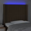Čelo postele s LED 93 x 16 x 118/128 cm textil [3124270] (Barva Černá)