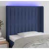 Čelo postele s LED 93 x 16 x 118/128 cm textil [3124270] (Barva Černá)