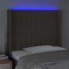Čelo postele s LED 93 x 16 x 118/128 cm textil [3124270] (Barva Černá)