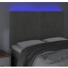 Čelo postele s LED 144x5x118/128 cm samet [3122335] (Barva Tmavě zelená)