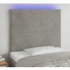 Čelo postele s LED 90x5x118/128 cm samet [3122181] (Barva Tmavě šedá)