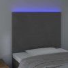 Čelo postele s LED 90x5x118/128 cm samet [3122181] (Barva Tmavě šedá)