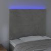 Čelo postele s LED 90x5x118/128 cm samet [3122181] (Barva Tmavě šedá)