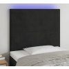 Čelo postele s LED 90x5x118/128 cm samet [3122181] (Barva Tmavě šedá)
