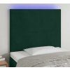 Čelo postele s LED 90x5x118/128 cm samet [3122181] (Barva Tmavě šedá)