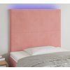 Čelo postele s LED 90x5x118/128 cm samet [3122181] (Barva Tmavě šedá)