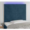 Čelo postele s LED 90x5x118/128 cm samet [3122181] (Barva Tmavě šedá)